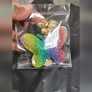 New In Package Multicolor Butterfly Keychain